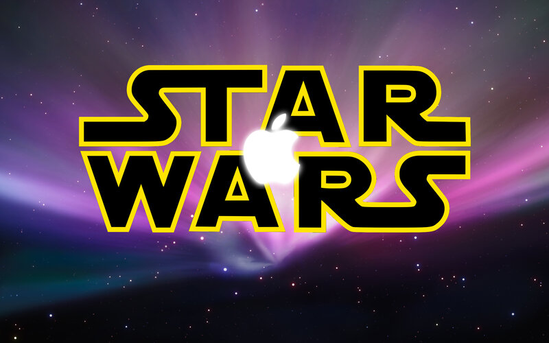 Star Wars logo with Apple
