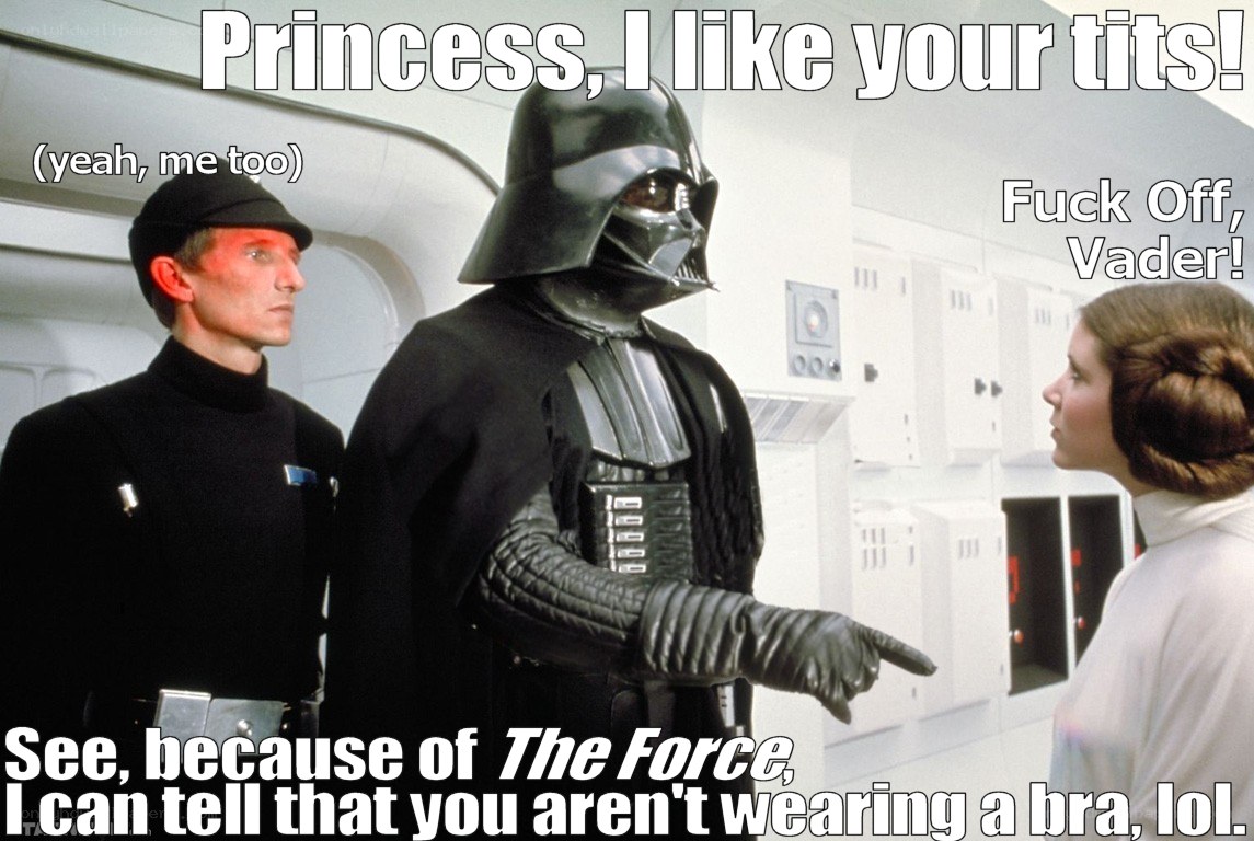 Star Wars meme with text