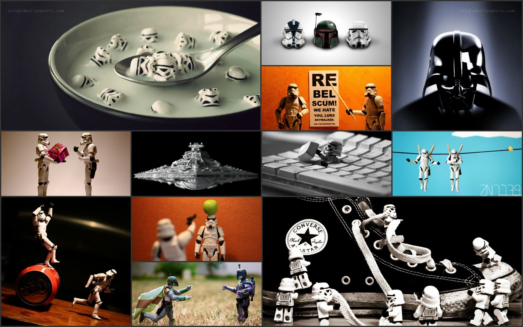 Star Wars mini figures collage