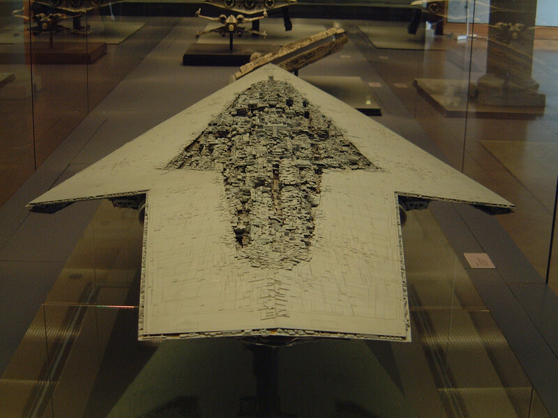 Star Wars model in display case