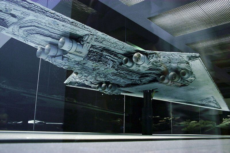 Star Wars model in display case