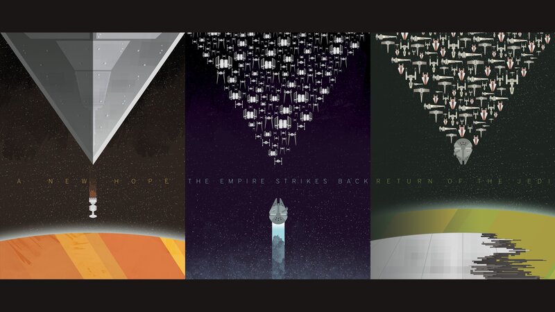 Star Wars Movie Posters — Black, Dramatic