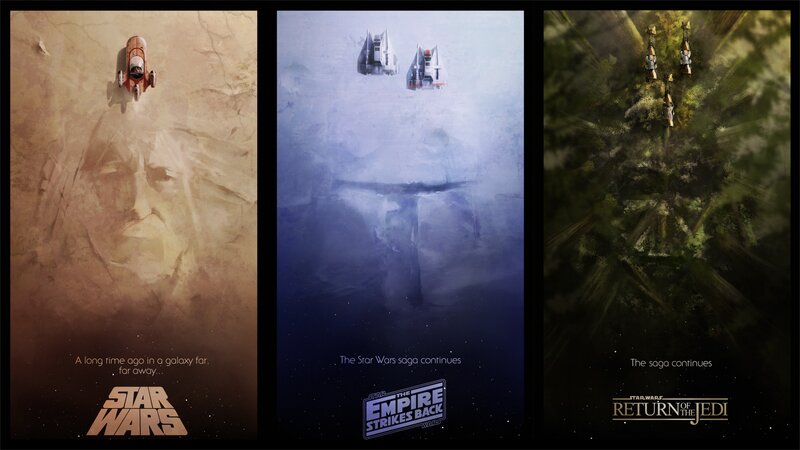 Star Wars Movie Posters — Brown, Dramatic