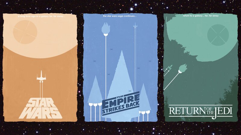 Star Wars Movie Posters — Brown