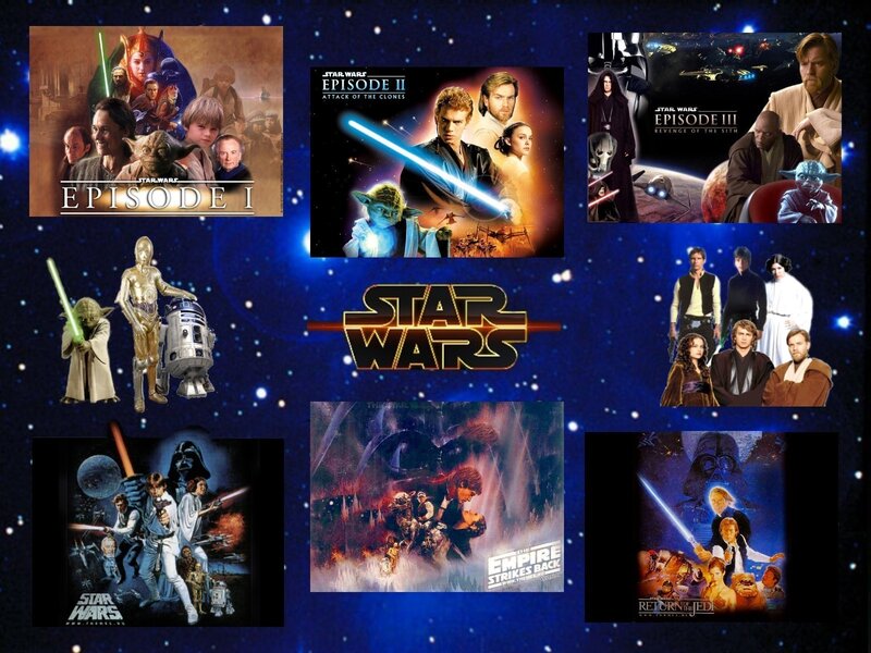 Star Wars movie posters collage