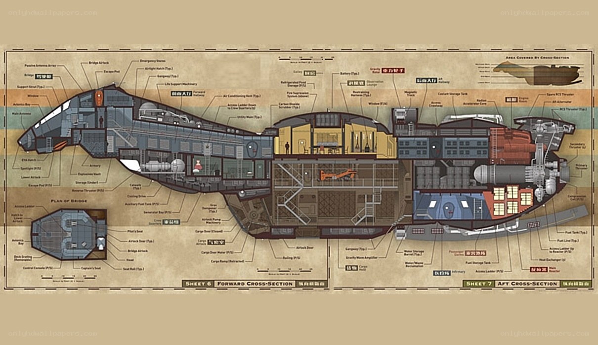 Star Wars ship cross-section diagram