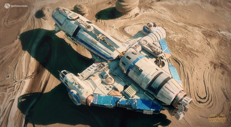 Star Wars Ship on Desert