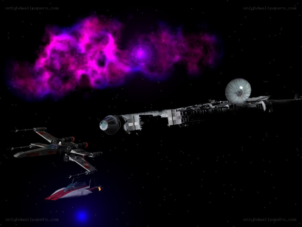 Star Wars ships in space