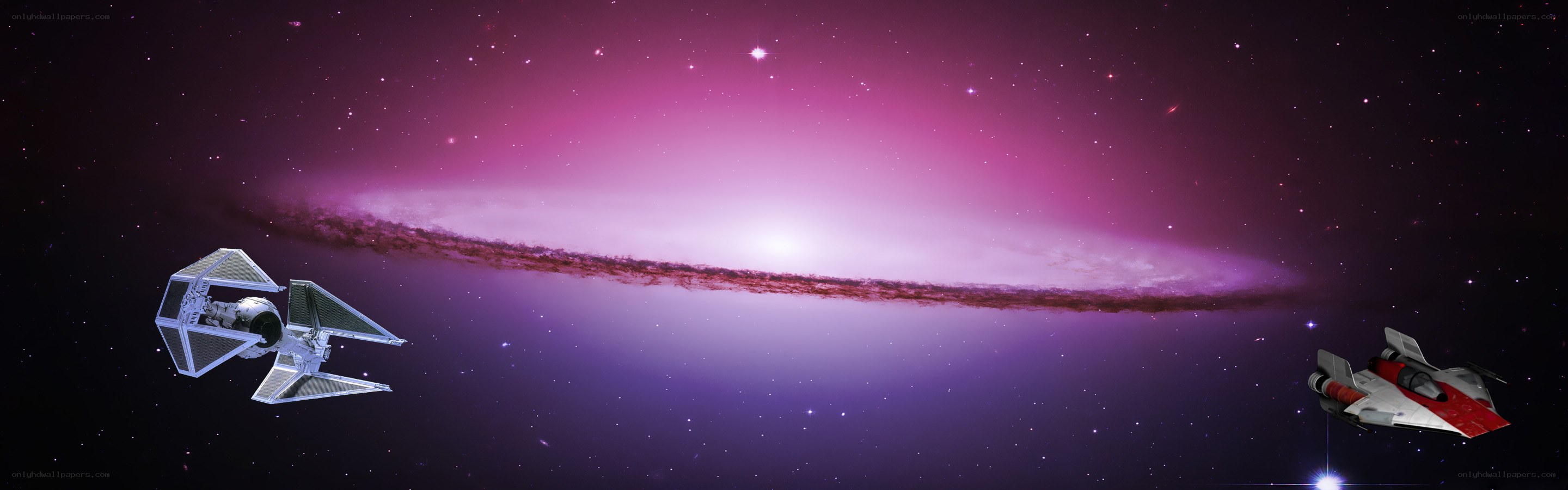 Star Wars ships in space