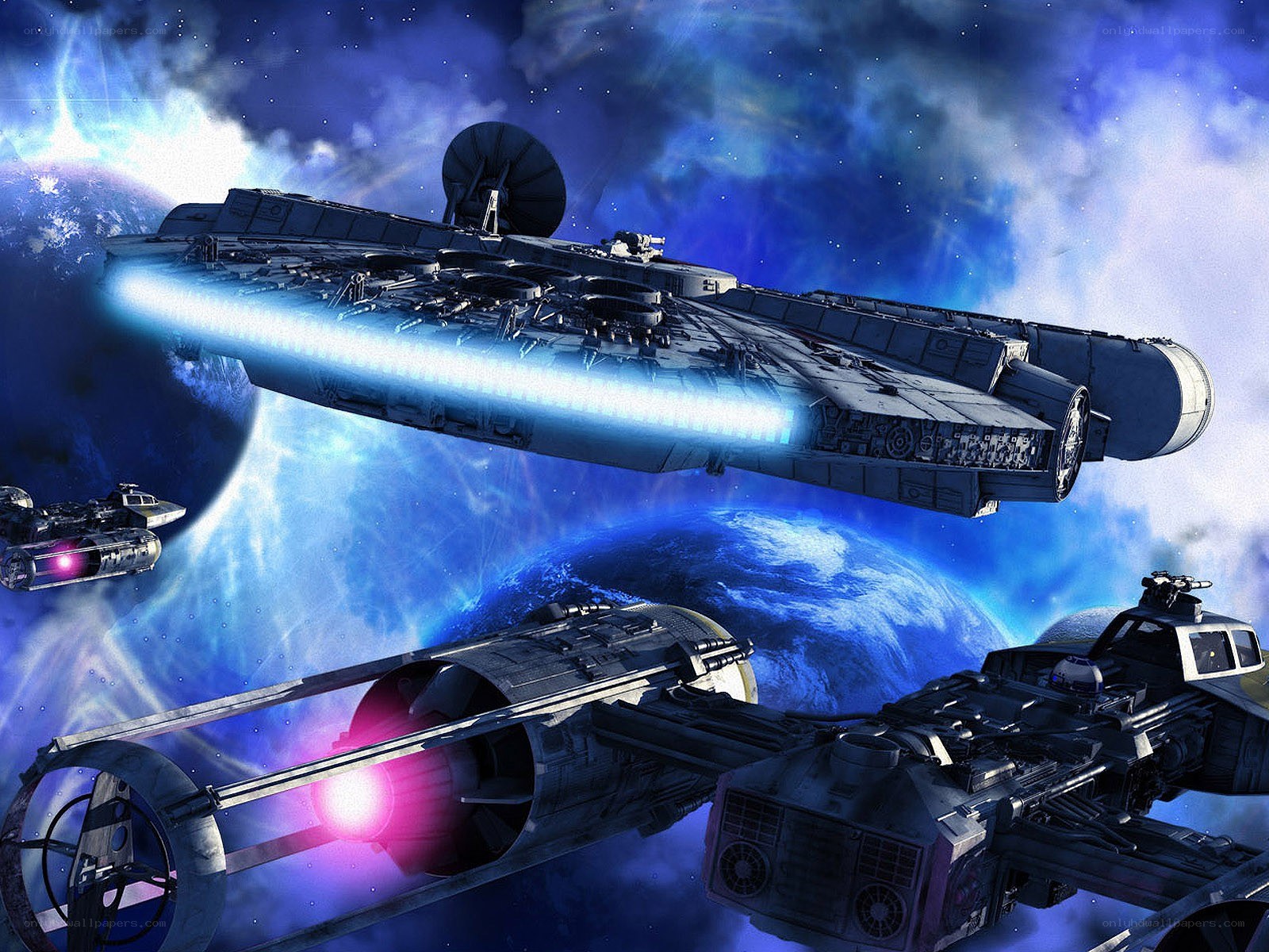 Star Wars ships in space