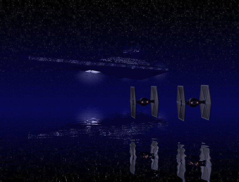 Star Wars ships in space
