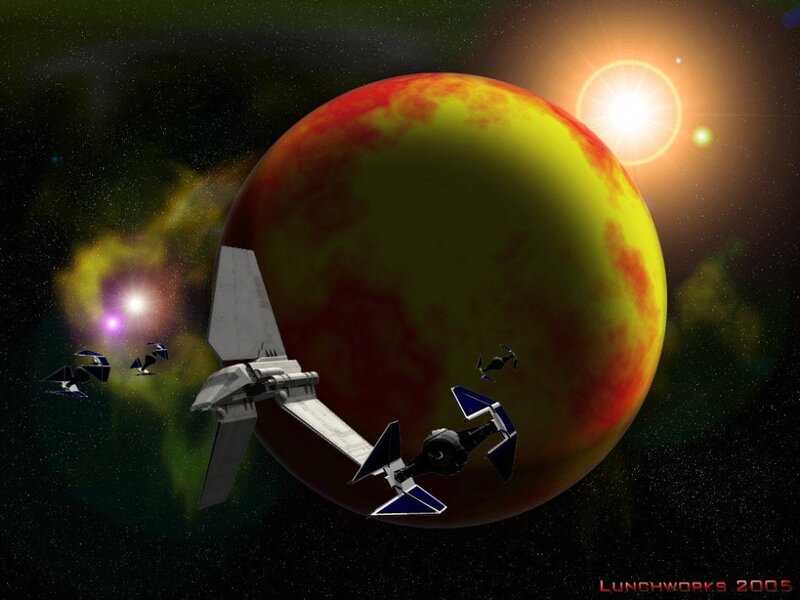 Star Wars ships near a planet