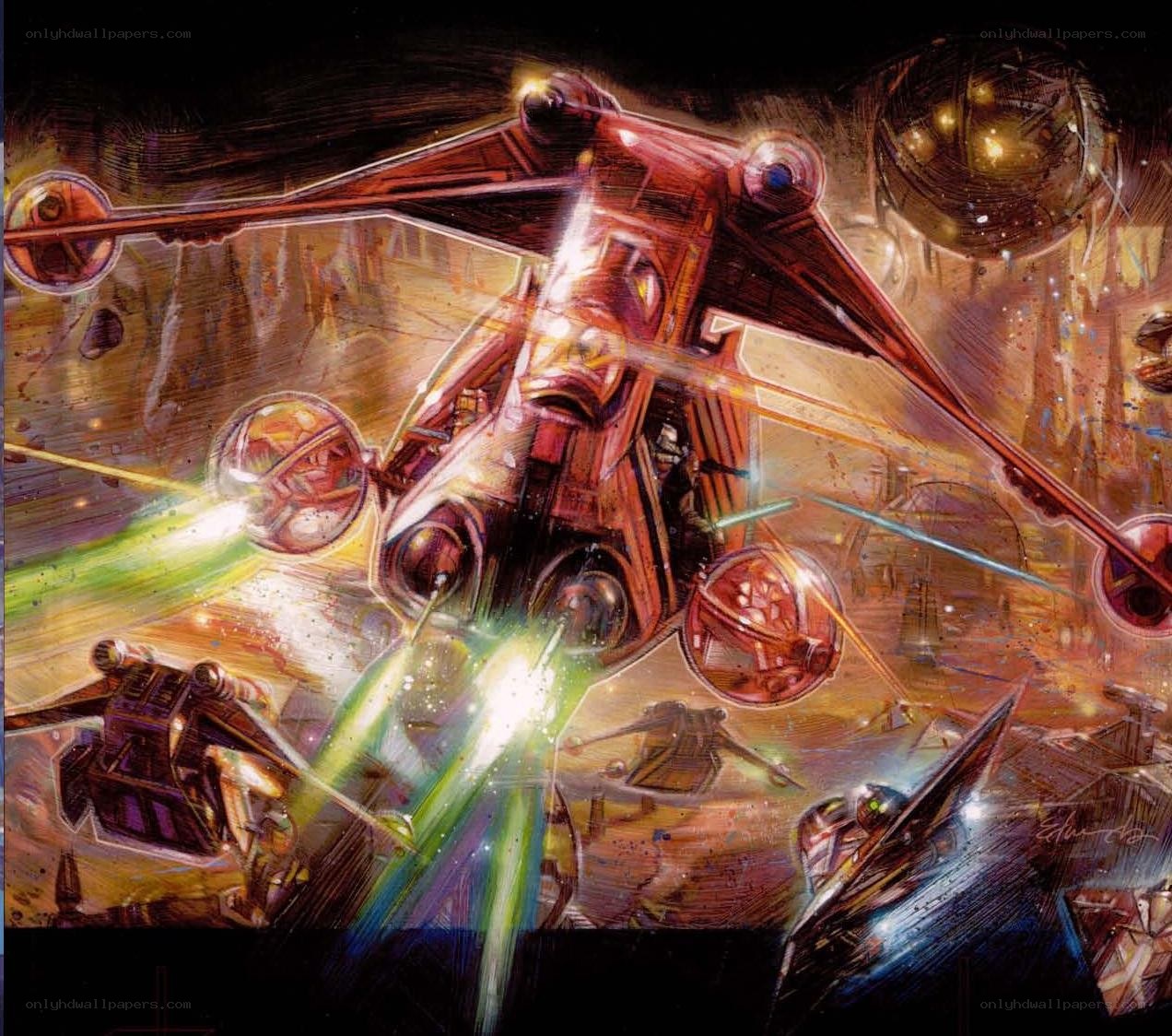 Star Wars space battle