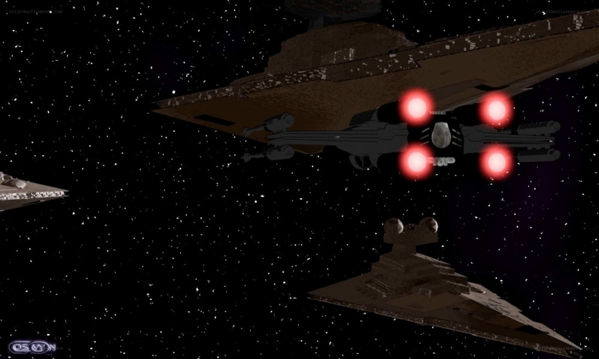 Star Wars space battle scene