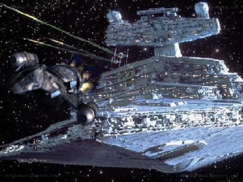Star Wars space battle scene