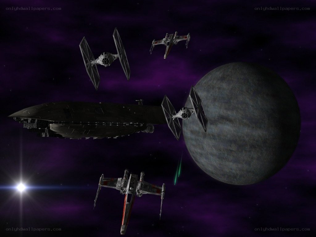 Star Wars space battle scene