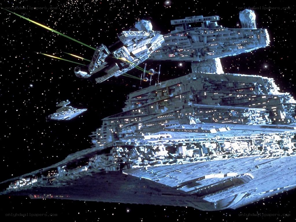 Star Wars space battle scene