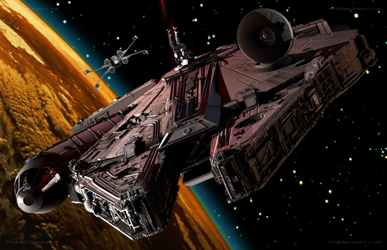 Star Wars spacecraft in orbit