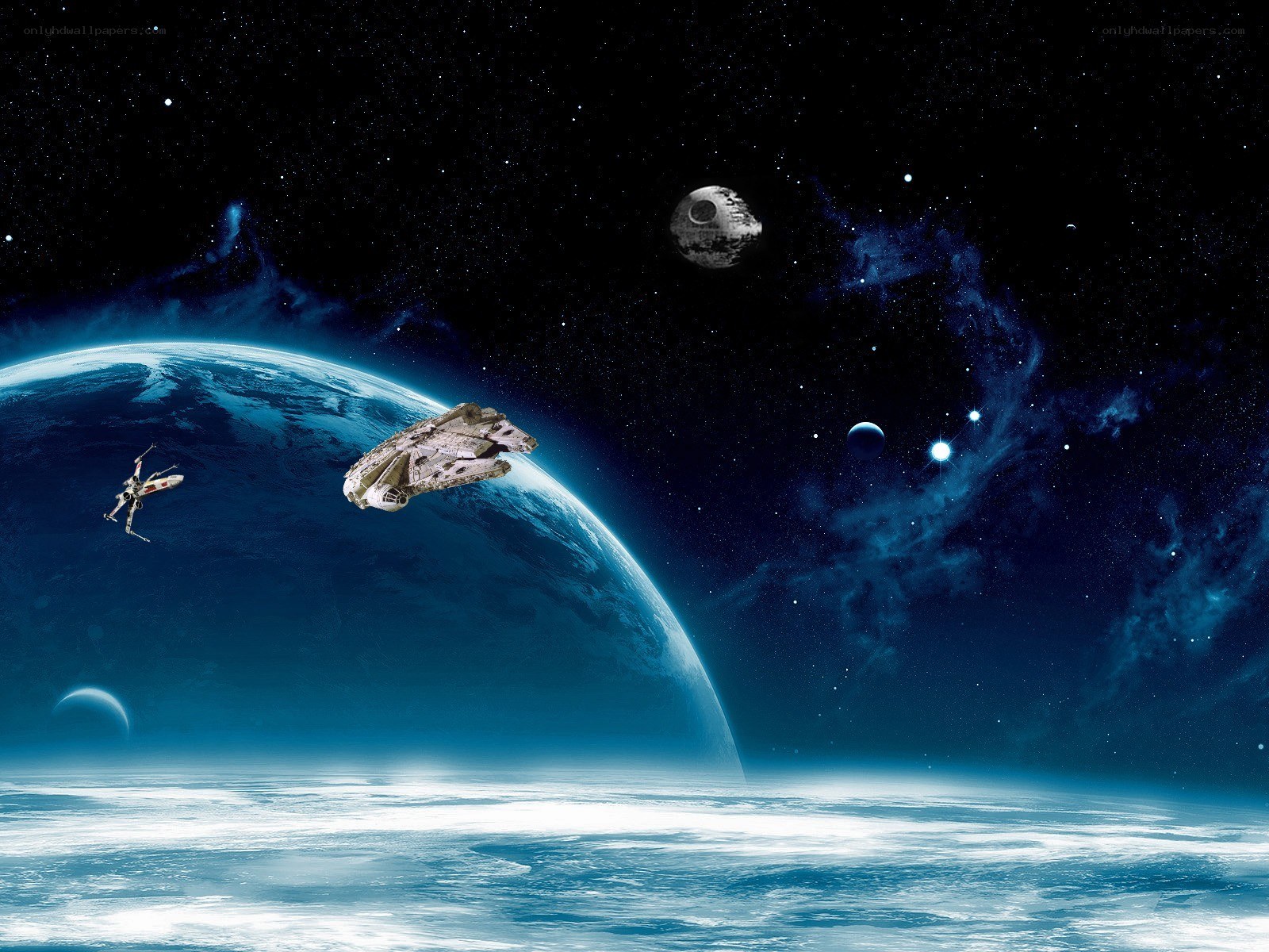 Star Wars spacecraft in orbit