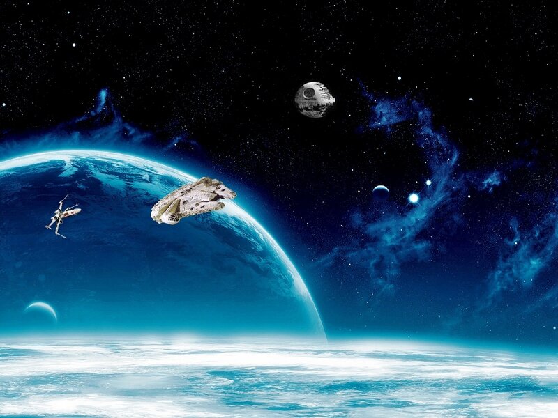 Star Wars spacecraft in space