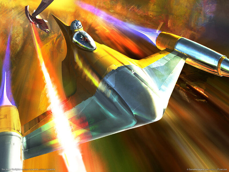Star Wars starfighter in action