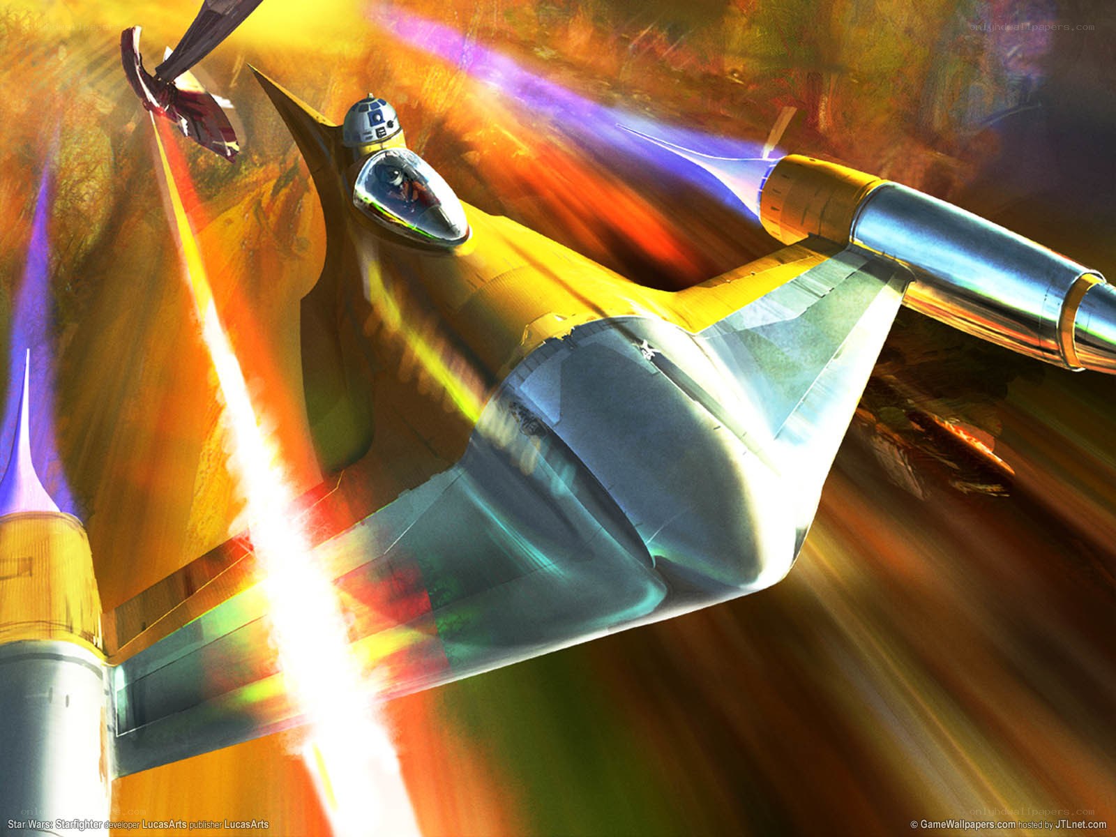 Star Wars starfighter in action