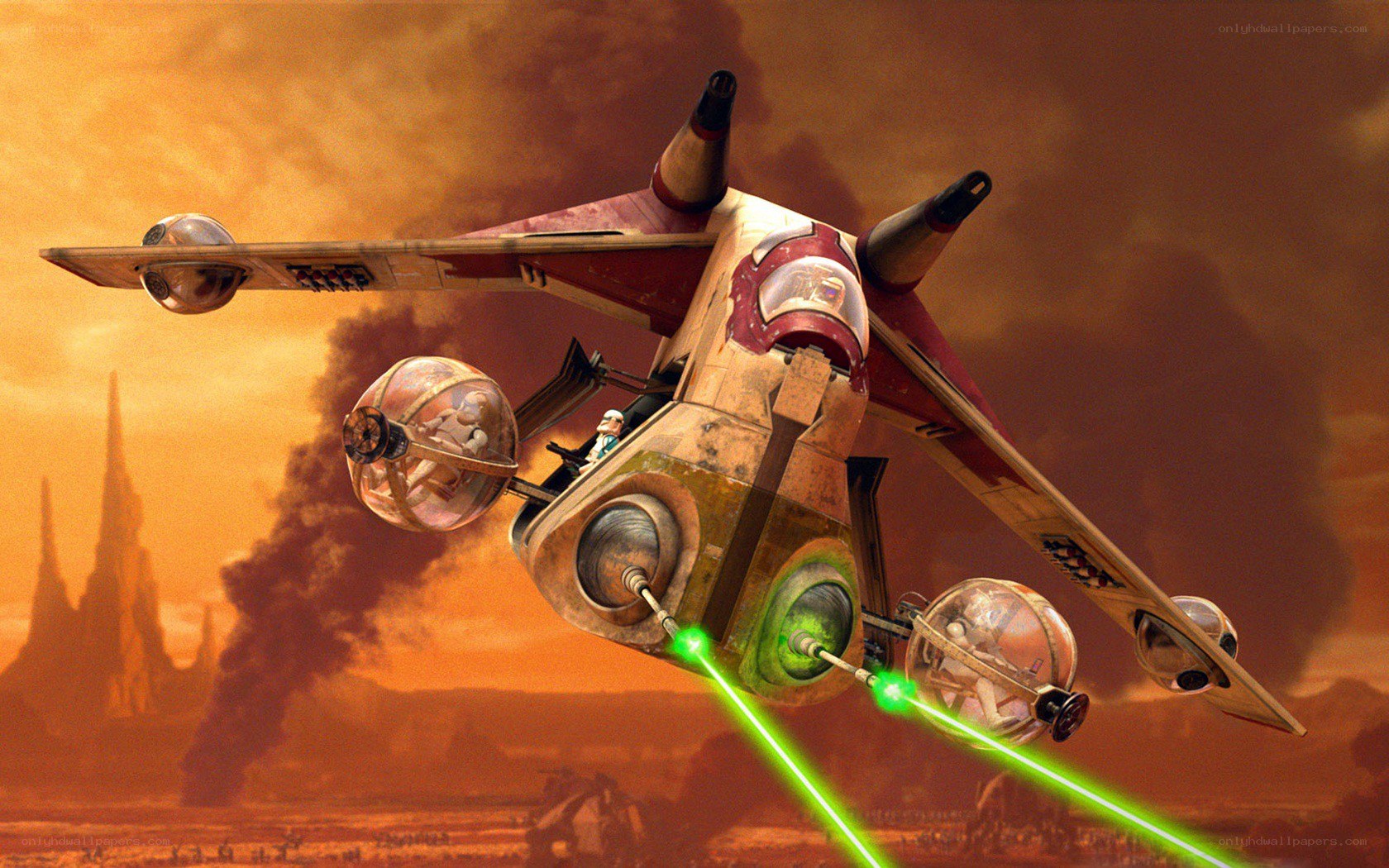 Star Wars starfighter in battle