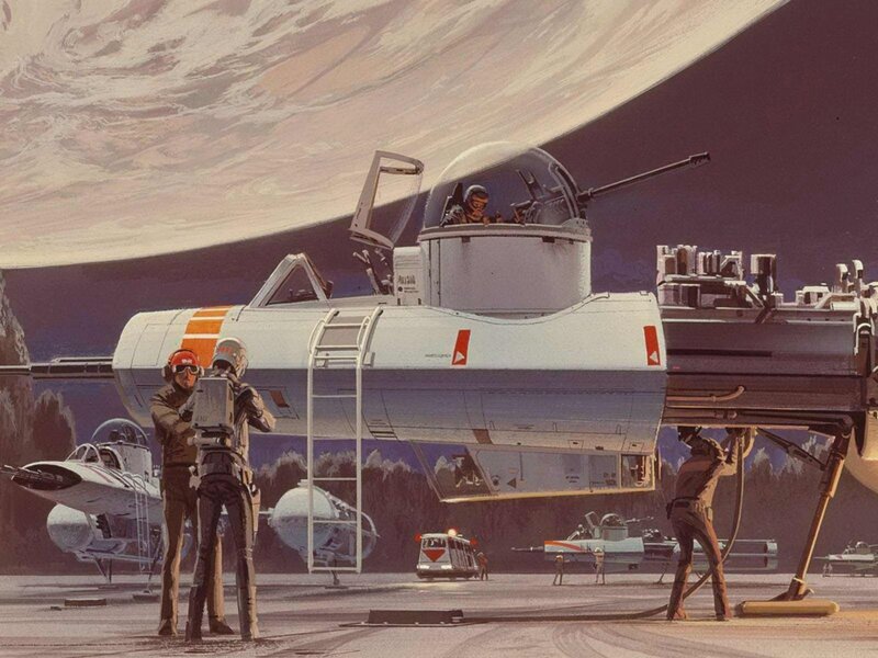 Star Wars starfighter on a planet