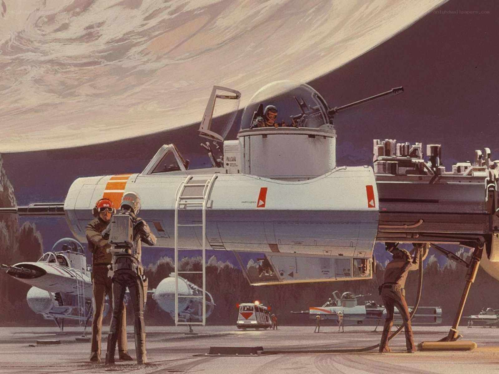 Star Wars starfighter on a planet