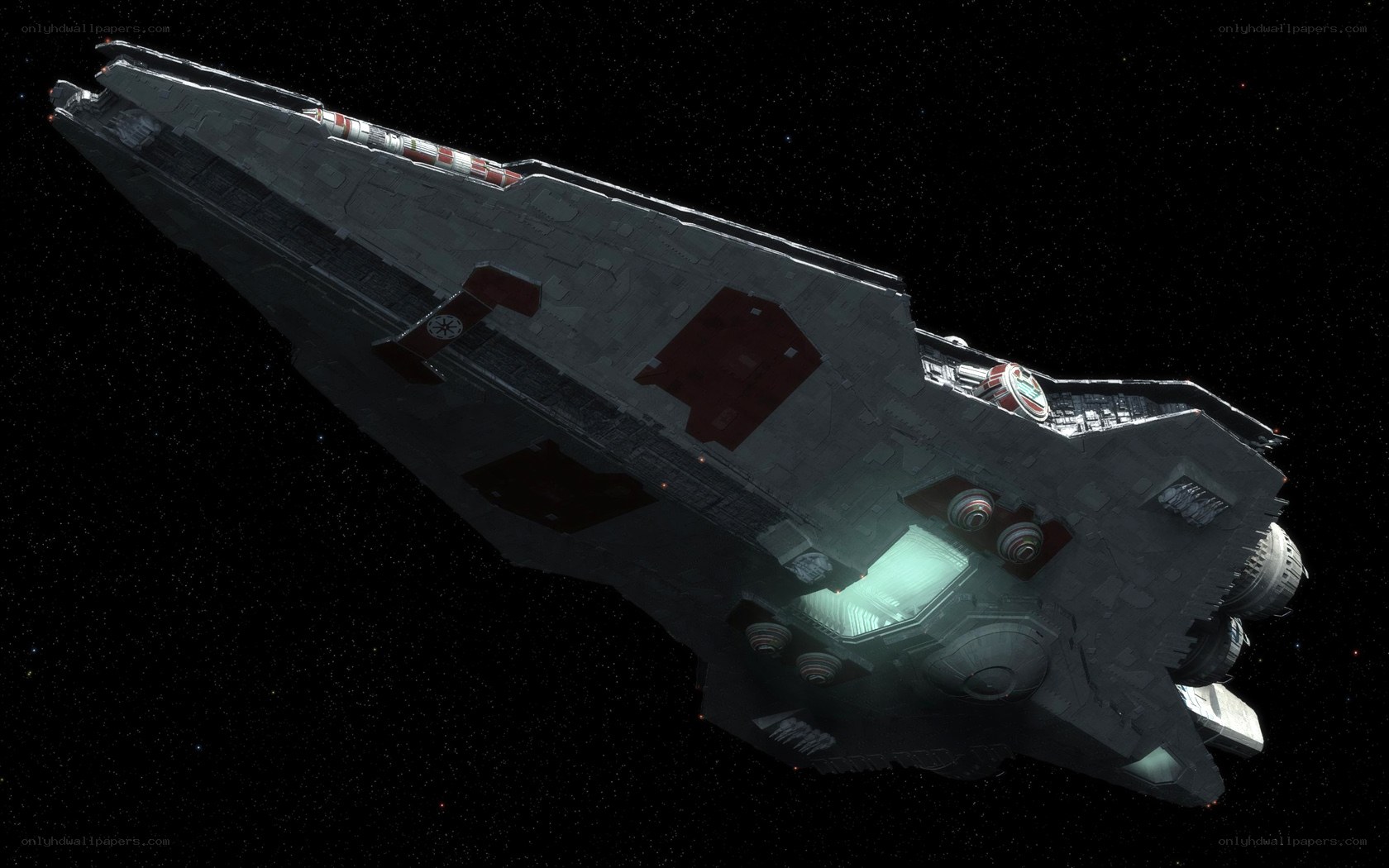 Star Wars starship in space