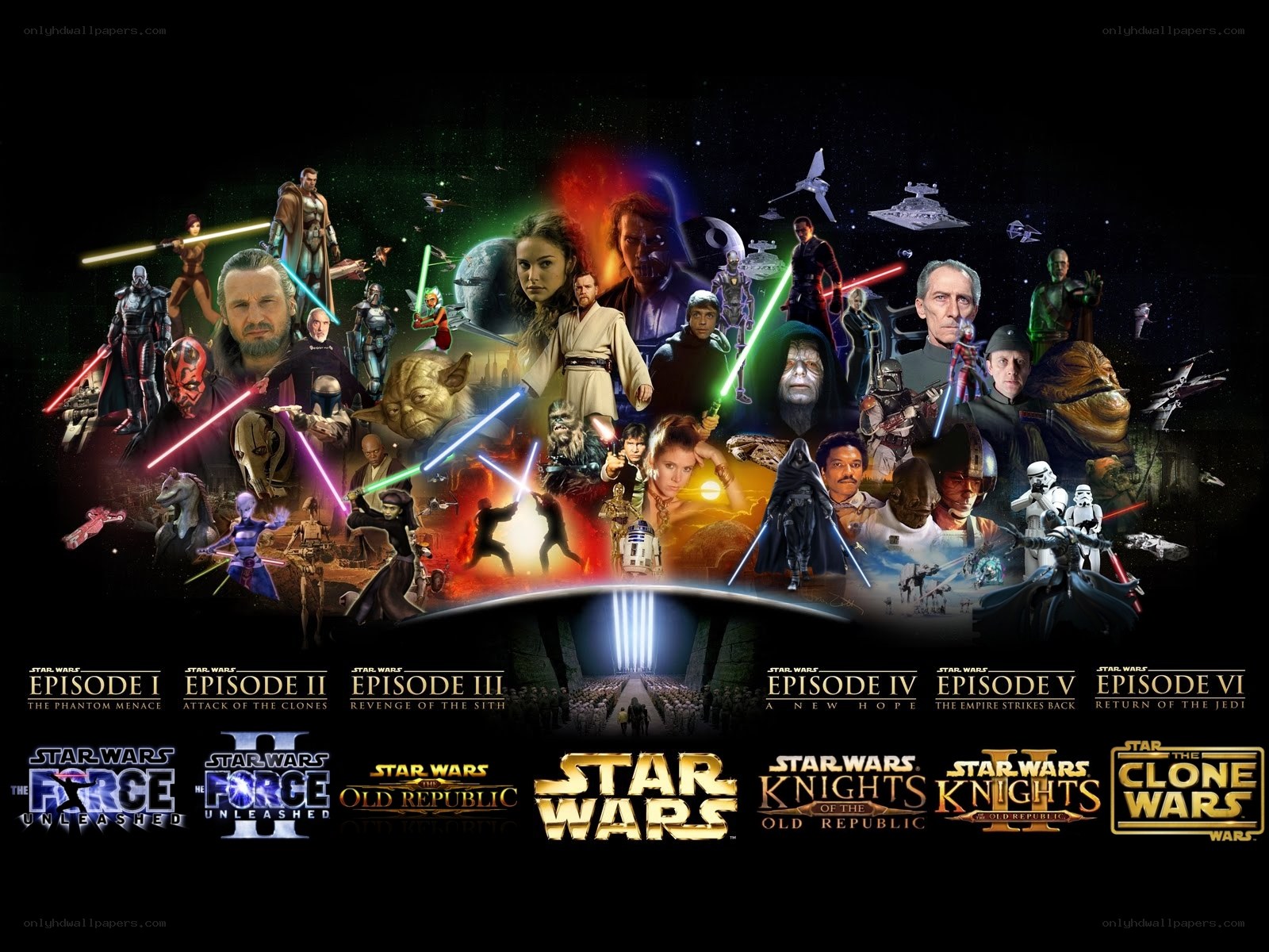 Star Wars timeline collage