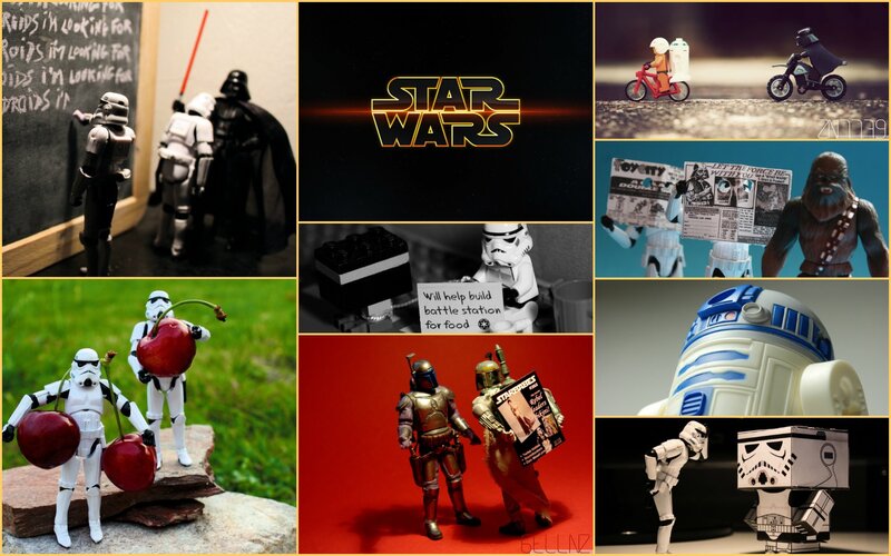 Star Wars toy collage