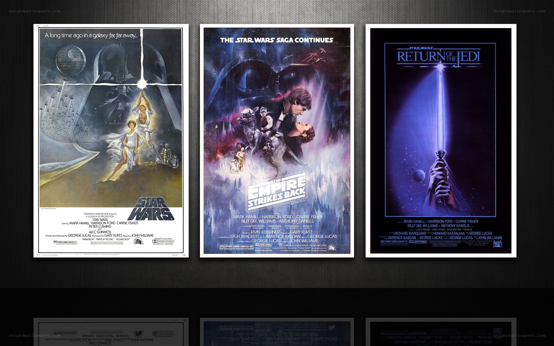 Star Wars trilogy movie posters