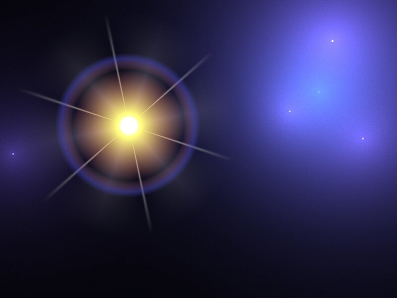 star with lens flare