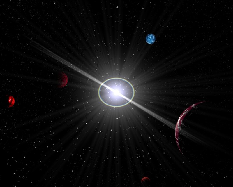Star with Orbiting Planets — Black