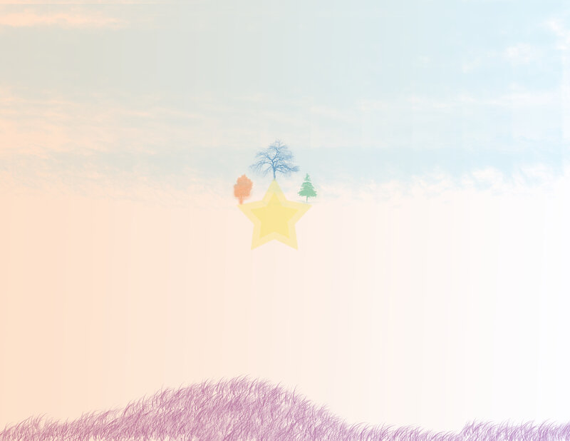 star with trees in sky