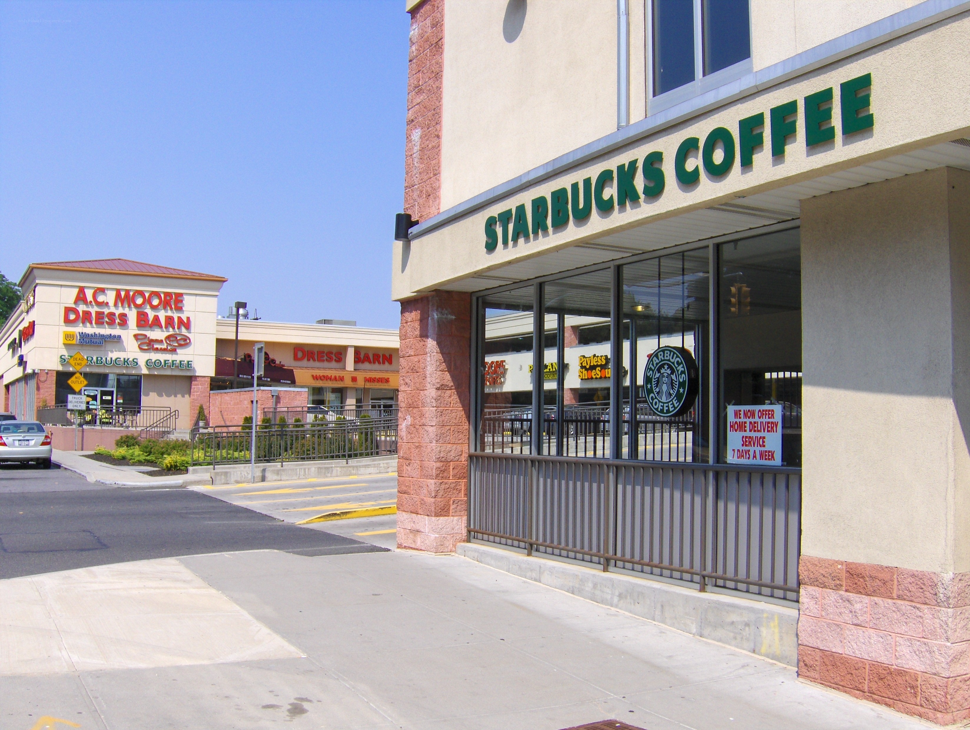 Starbucks and Dress Barn storefronts