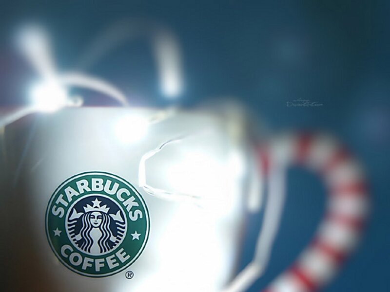 Starbucks Coffee Cup — White, Festive