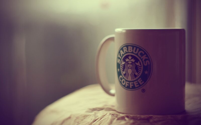 Starbucks Coffee Mug — White, Calm, Photograph, Table