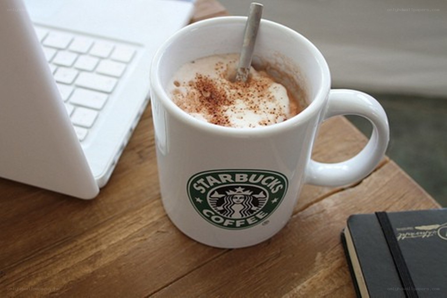Starbucks coffee on desk