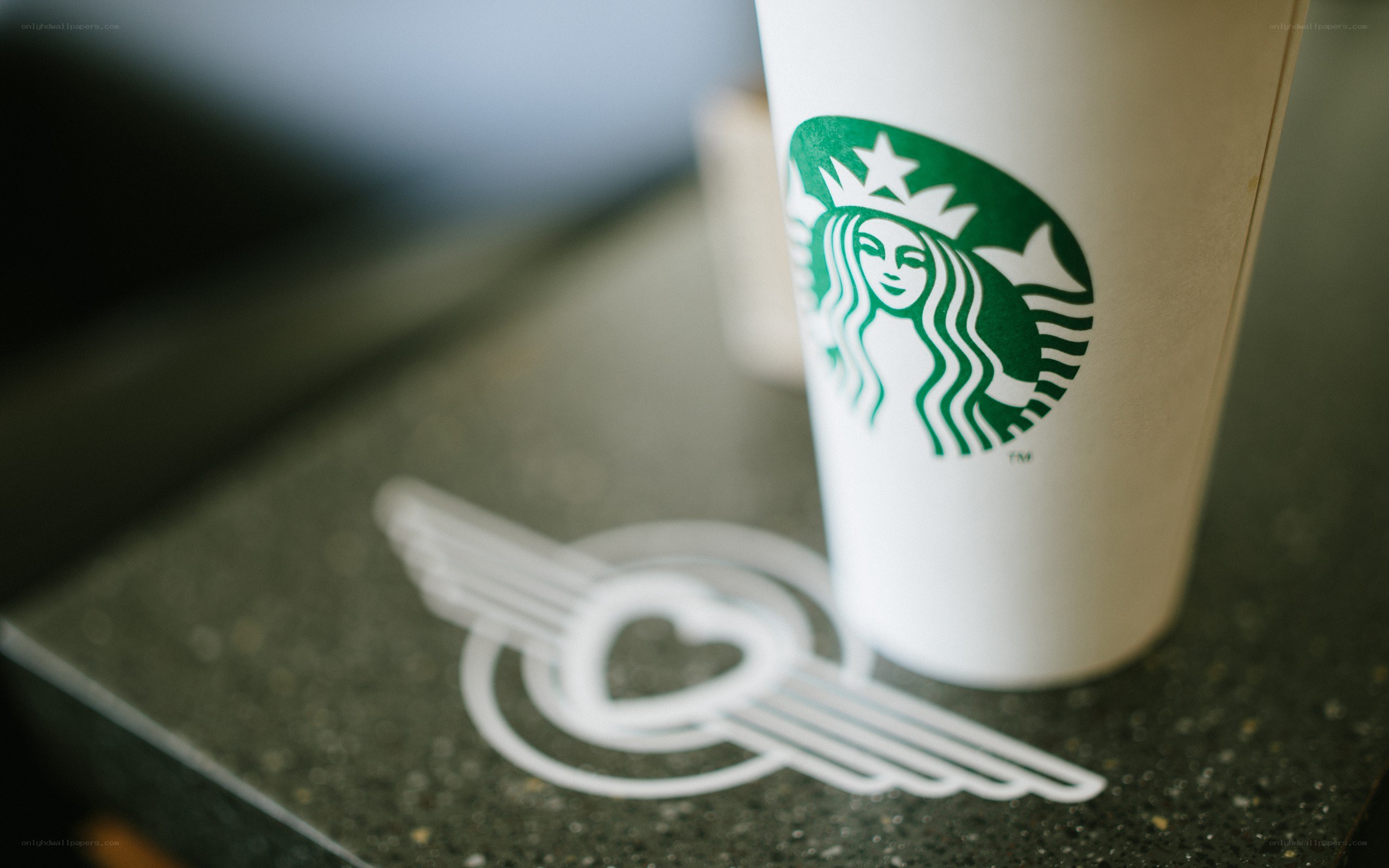 Starbucks cup on countertop