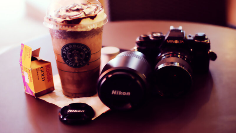 Starbucks Drink and Cameras