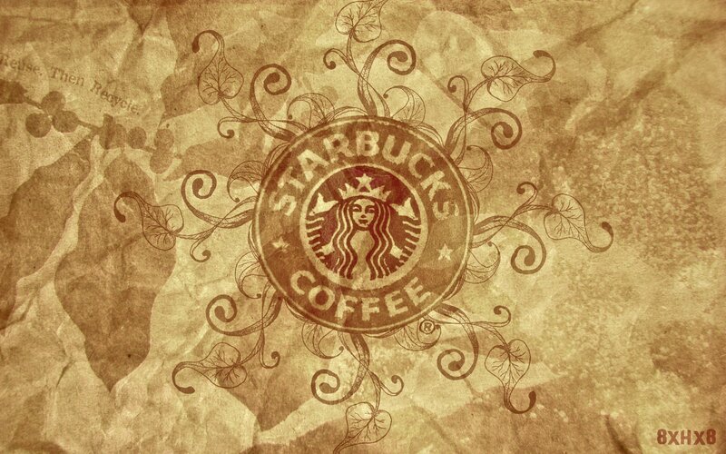 Starbucks logo on vintage paper
