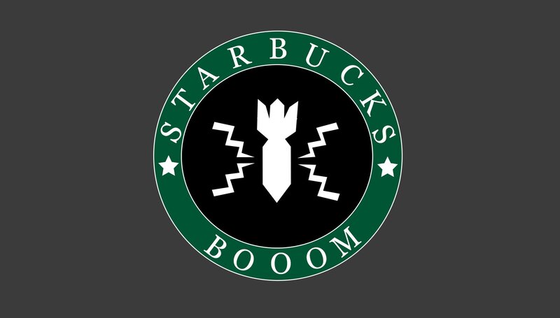 Starbucks Logo with Bomb