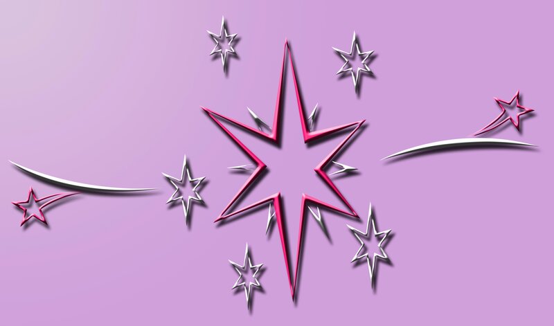 Starburst design with shooting stars