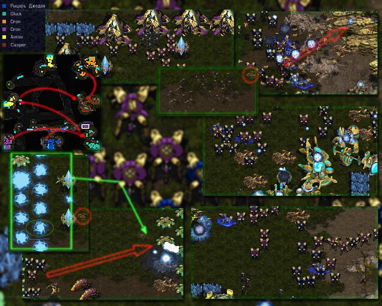StarCraft gameplay collage