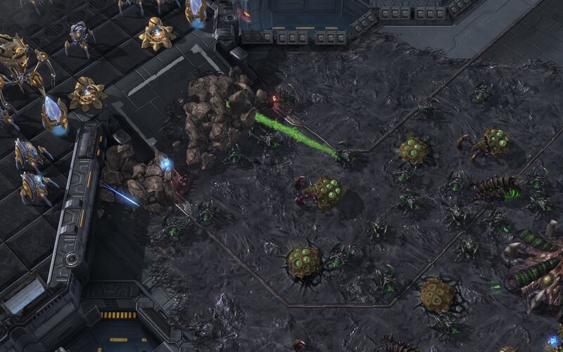 StarCraft II battle scene
