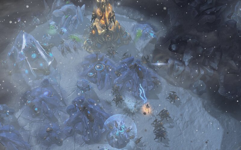 StarCraft II battle scene