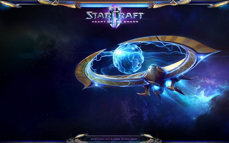 StarCraft II Logo and Ship — Blue