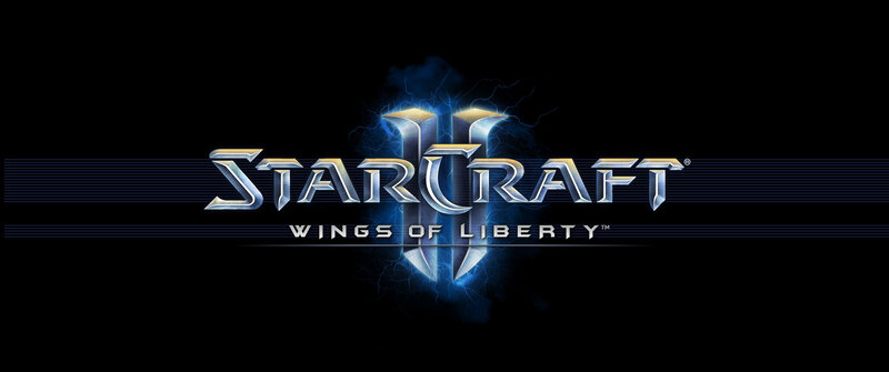 StarCraft II Logo — Black, Dramatic, Digital Art, Lightning